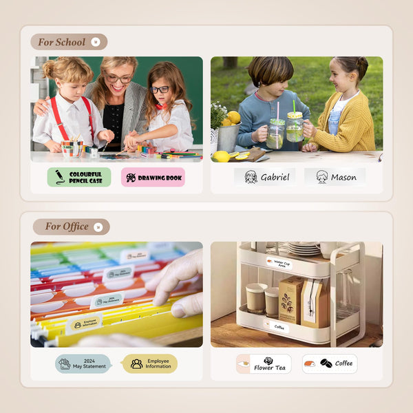 NIIMBOT Label Maker Machine, D110 Upgraded Version Sticker Printer Maker with 1 Roll White Starter Label Paper, Thermal Label Printer for School Office Home Organization