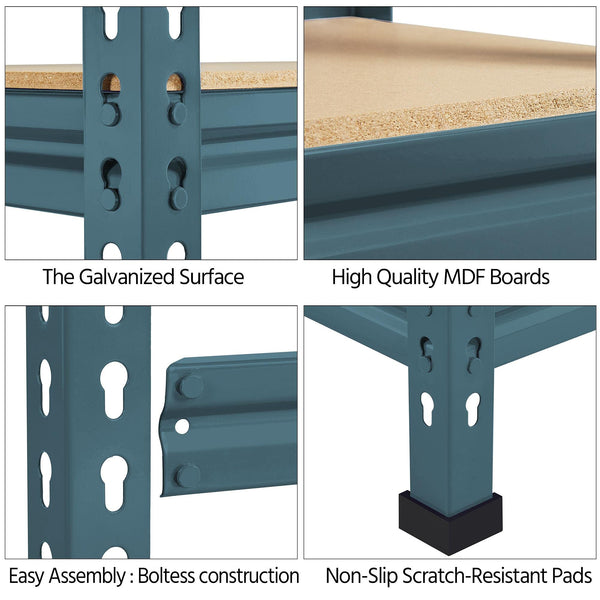 Yaheetech 5 Tier Garage Shelving Units, Heavy Duty Racking shelves, 150KG Per Shelf/750KG Capacity, 70cmx30cmx150cm（LxWxH,Dark Gray