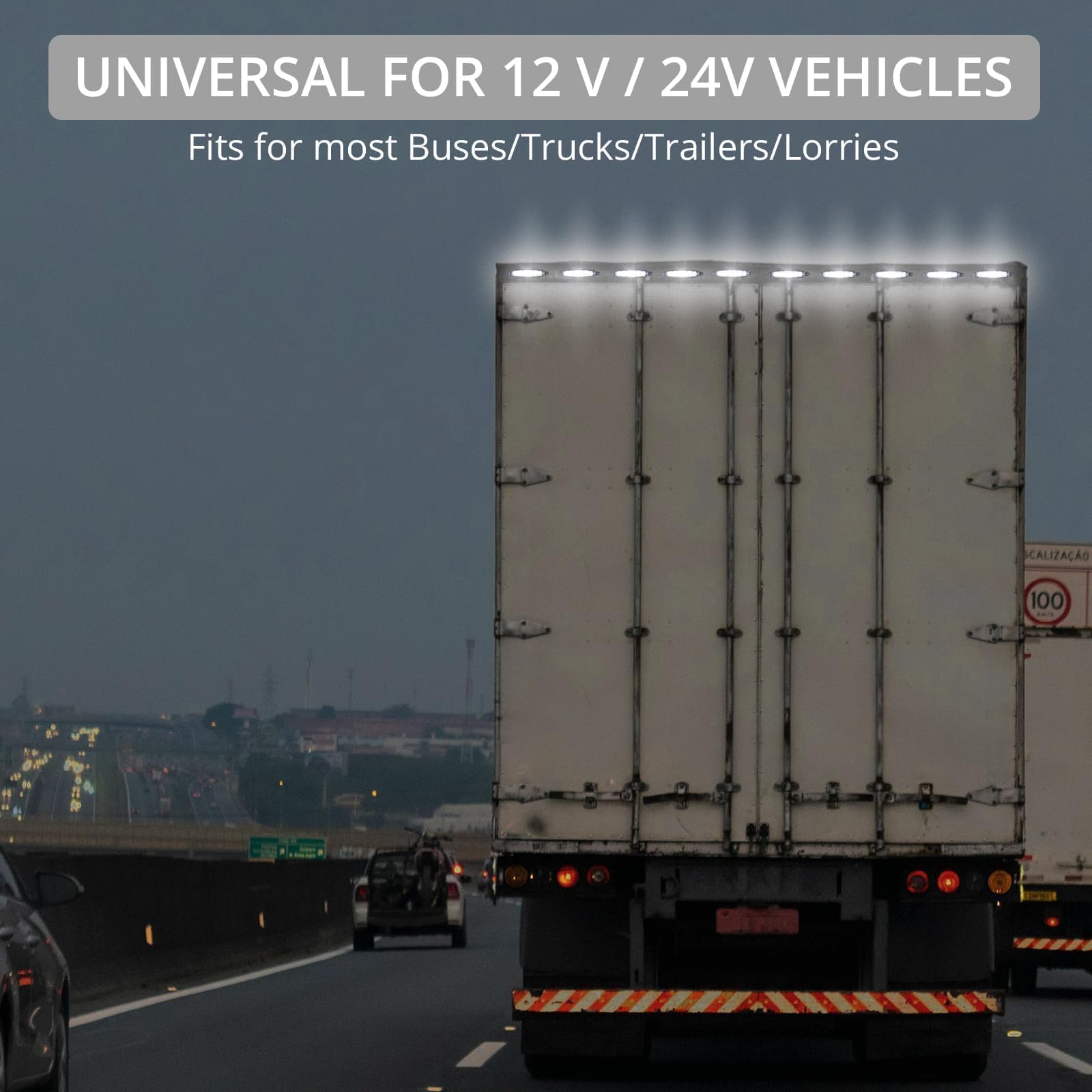 Justech 10pcs 6LED Side Marker Lights 12V Rear Lights 3030 SMD Indicator Lamps Universal Waterproof for Truck Trailer Van Caravan Lorry Car Bus-Red