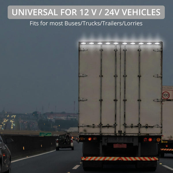 Justech 10pcs 6LED Side Marker Lights 12V Rear Lights 3030 SMD Indicator Lamps Universal Waterproof for Truck Trailer Van Caravan Lorry Car Bus-Red