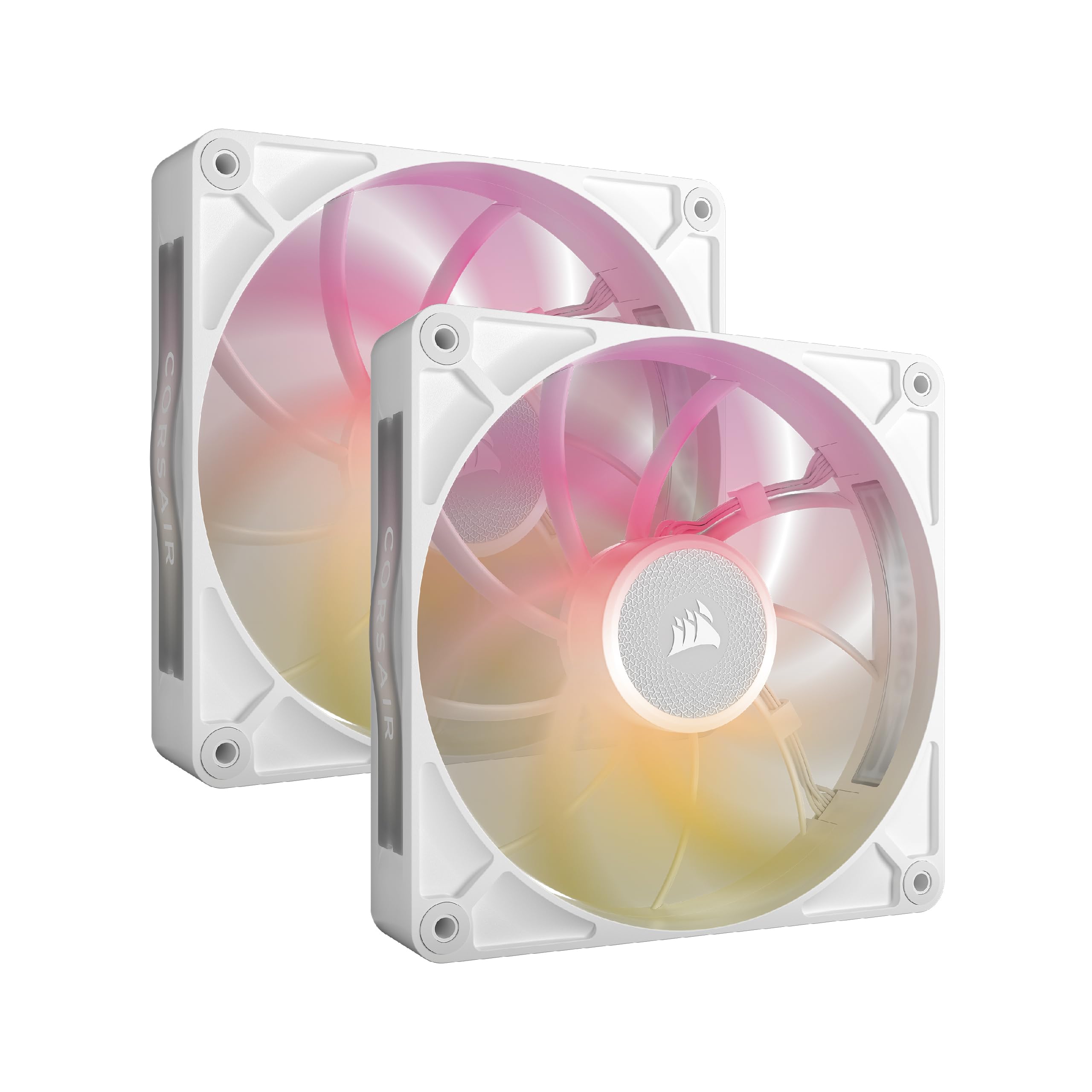 CORSAIR iCUE LINK RX120 MAX RGB 120mm PWM Thick Fans with iCUE LINK System Hub – High-Static Pressure – Magnetic Dome Bearing – Triple Pack – White