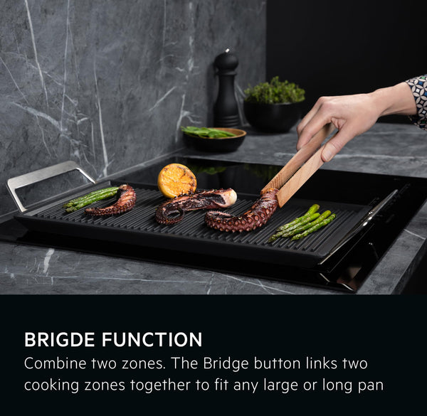 AEG 6000 Series Induction Hob, IKX64441CB, 4 Cooking Zones, 60cm, Bridge Function, Hob2Hood Function, Built-In Hob Timer, Key-lock, 3 Step Residual Heat, Black