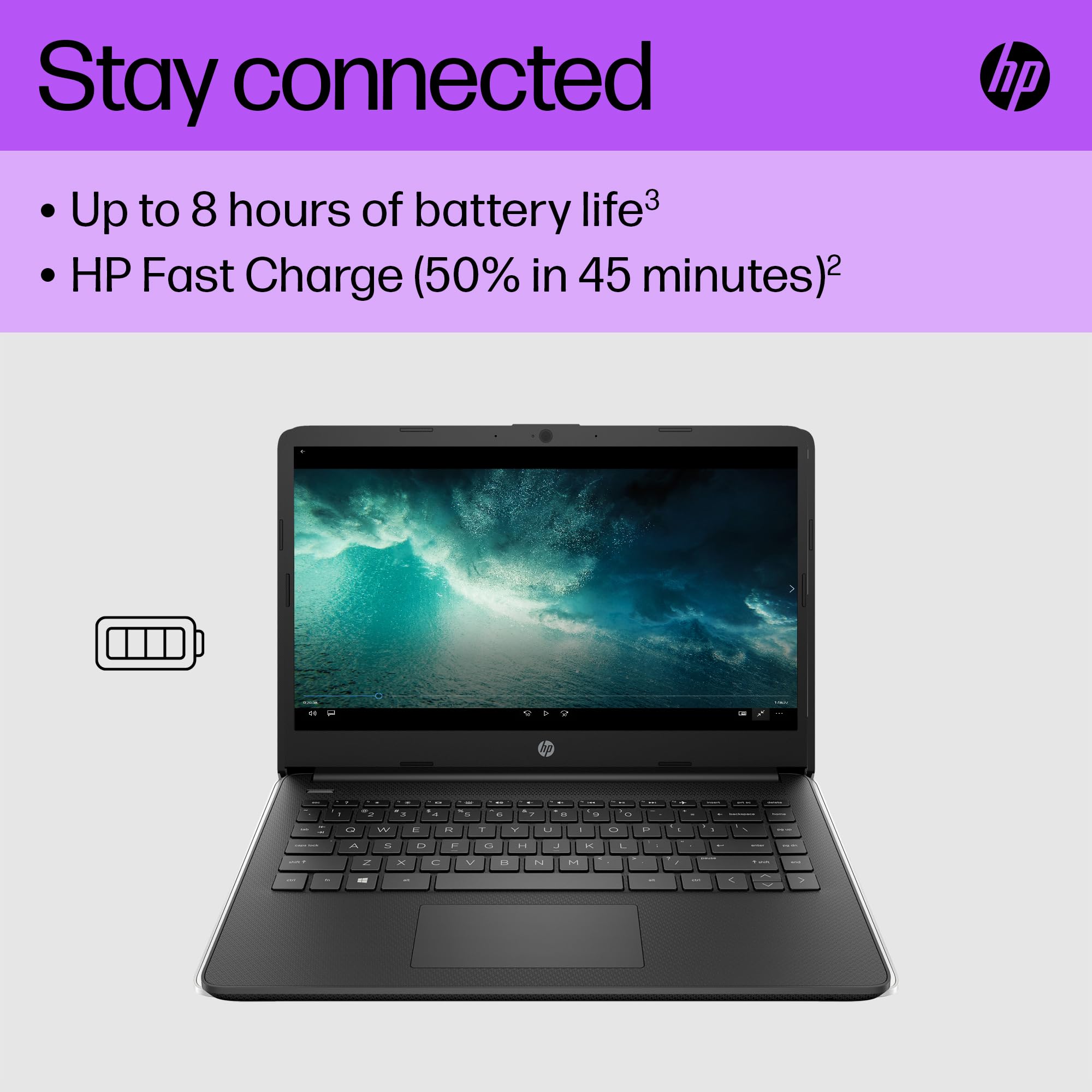 HP 14" Laptop, Intel Core i5-1235U Processor, 8 GB RAM, 512 GB SSD, Intel Iris Xe Graphics, FHD Display, Up to 8hrs battery, Win 11, Dual Speakers, Natural Silver, 14s-dq5005sa