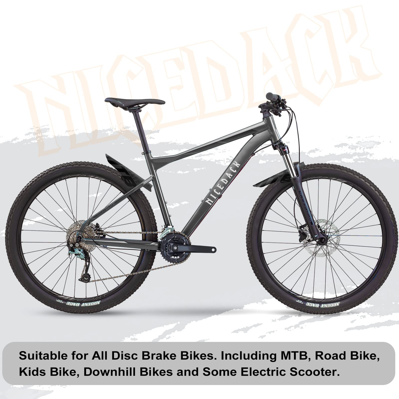 NICEDACK Mudguards Mountain Bike, 2 Pieces Mudguard Fit 20-29 Inch MTB Mudguard Front and Rear Compatible Bicycle Splash Guard