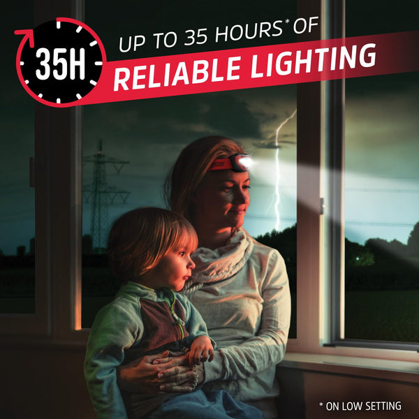 Energizer Vision HD+ Head Torch, Bright Headlamp, Water Resistant, Hands-Free, Lightweight for Indoor and Outdoor Activities, Batteries Included