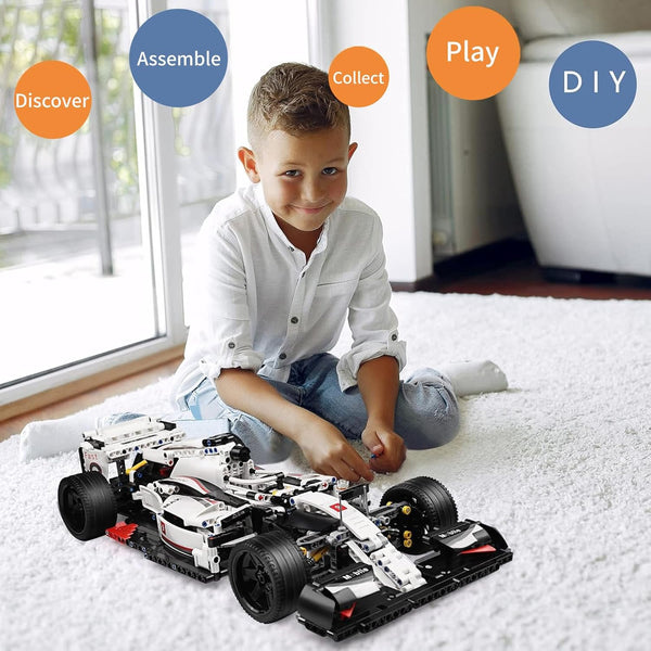 Mould King Technik Racing Building Block Set, Formula One Sports Car Blocks Kit, 1:10 Ratios Racing, Car Model Clamping Blocks Toys for adults/ 8+ Children's (1235+ PCS)