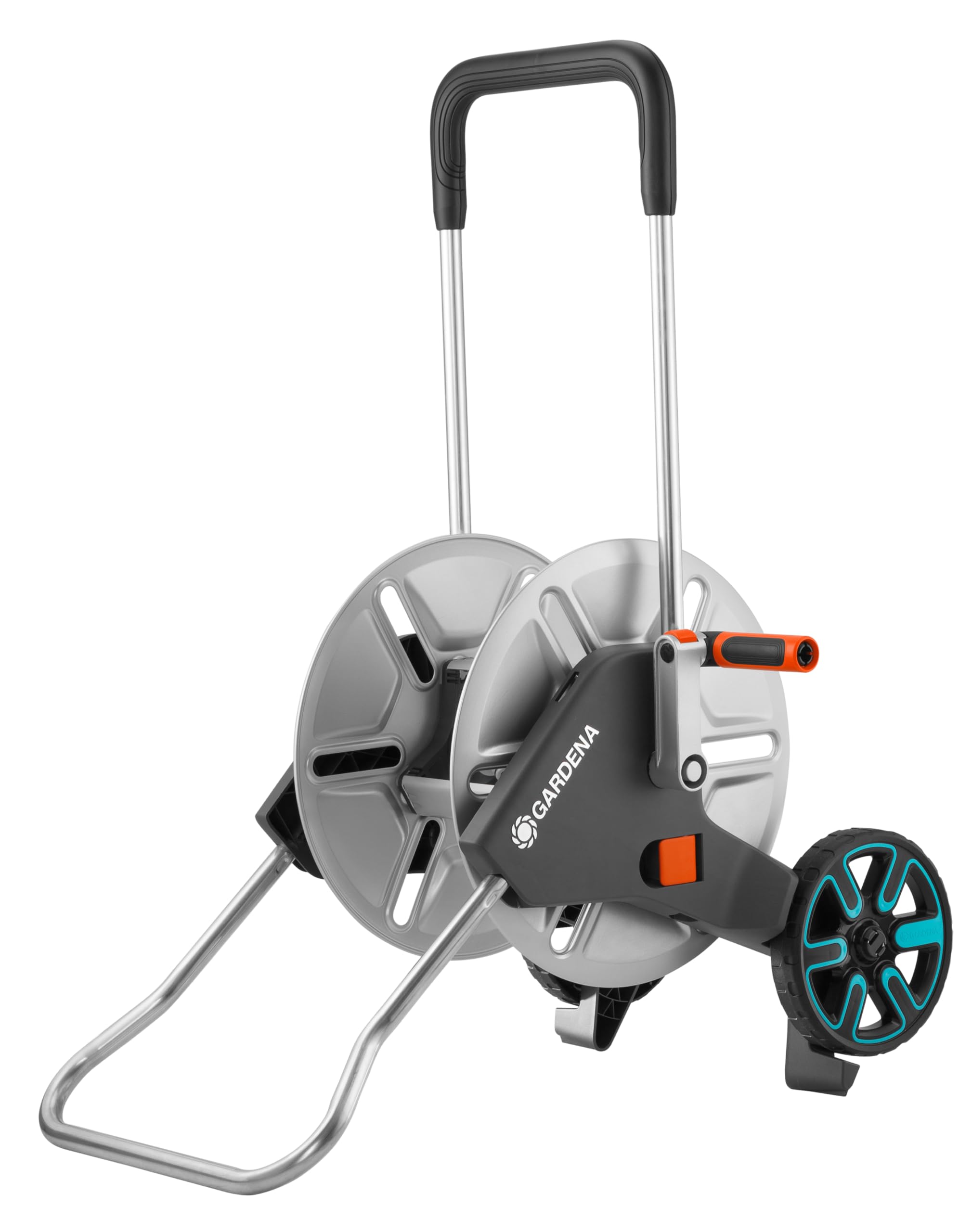 GARDENA CleverRoll M Easy Set: Hose cart with up to 20 m capacity, particularly stable, with a comfortable hose guide in a robust metal frame, drip device (18517-20) Multi-color