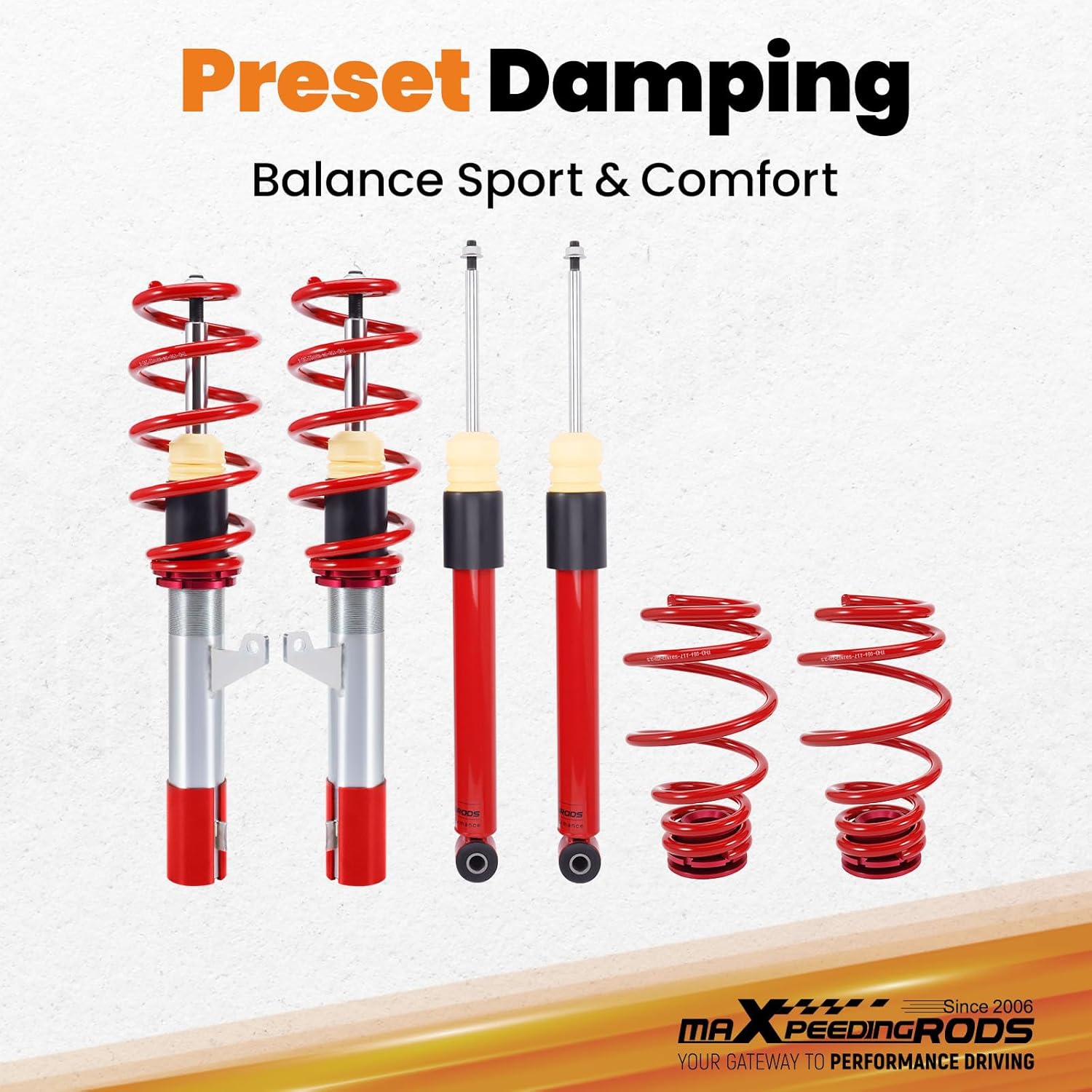 maXpeedingrods Coilovers Suspension Kit for Audi A3 MK2 8P & TT 8J 2003-2012 1.8 2.0 TFSI TD lowering Spring Suspension for VW Golf MK5 VI Audi A3 8P 2003-2013