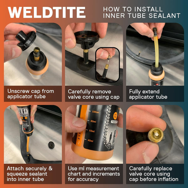 Weldtite Inner Tube Sealant - Instantly Seals Punctures - Suitable for Freezing Conditions, 250 ml