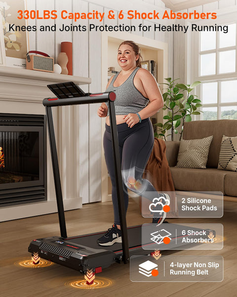 Walking Pad Treadmill, Anylife Incline Walking Pad Under Desk 330lbs Capacity, 2.5HP Portable Treadmills for Home, Compact Treadmill Small Running Pad with LED Display, Remote Control