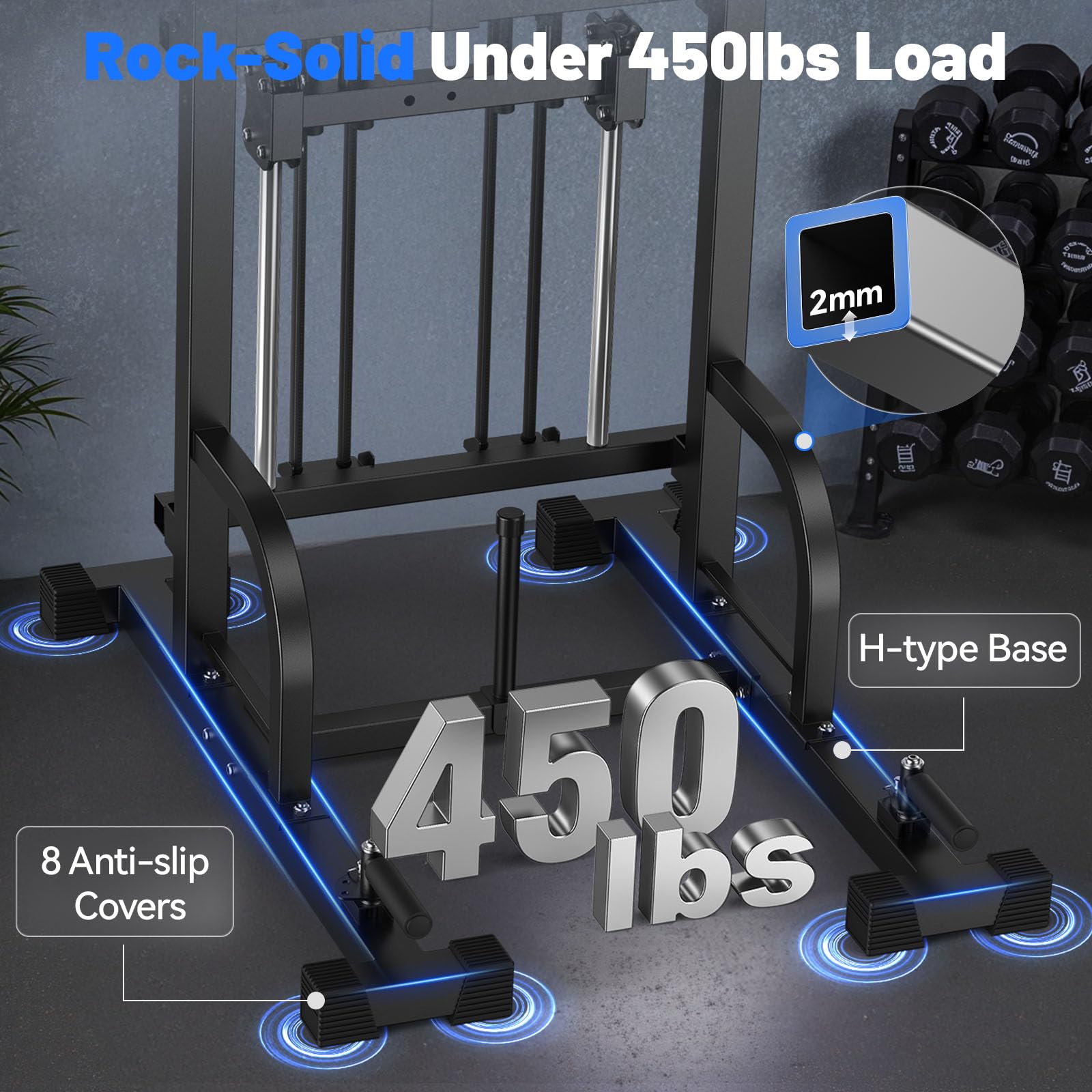 Sportsroyals Power Tower Pull Up Bar Station, 450LBS Stable Pull Up Dip Station for Home Gym Strength Training Equipment