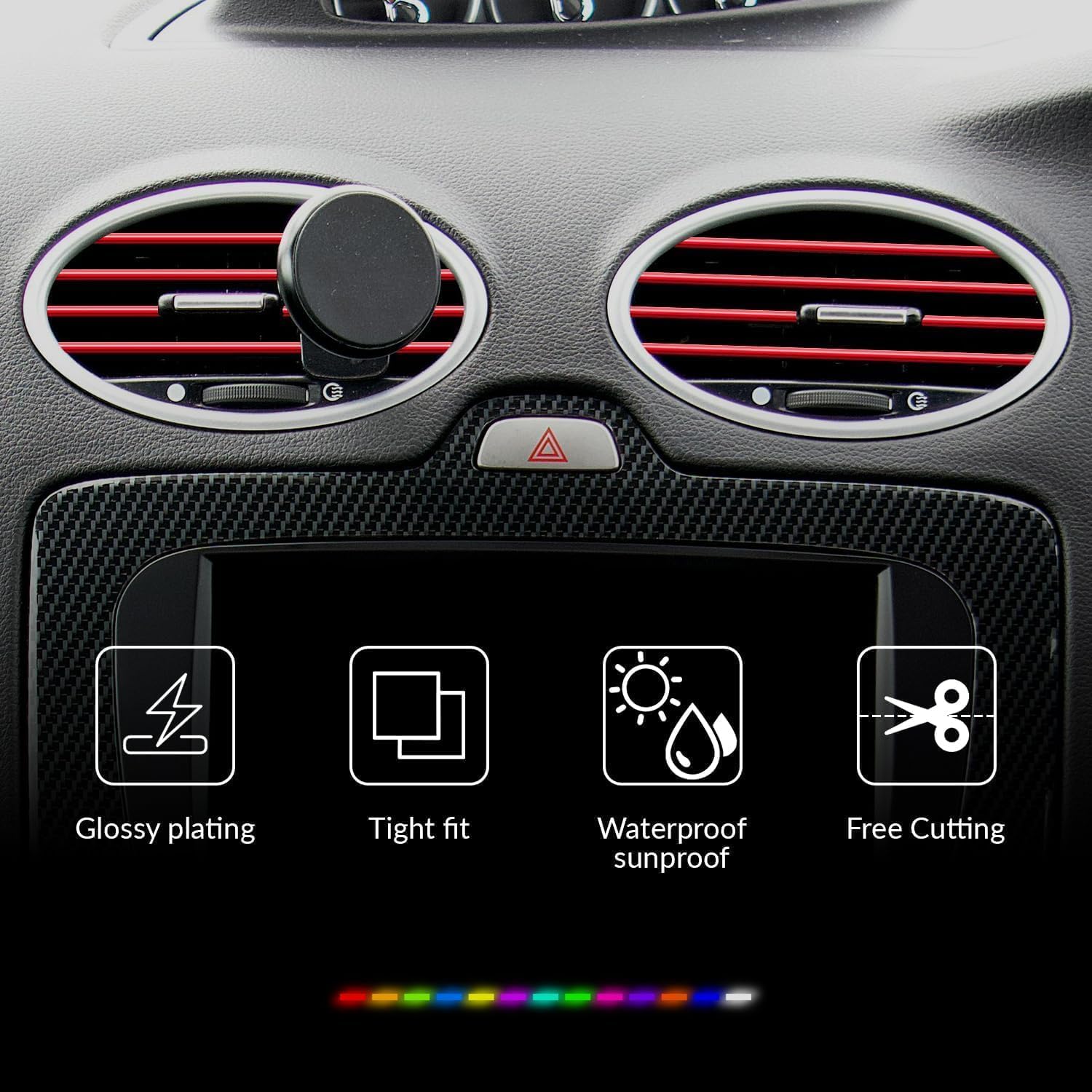 Tabanzhe Car Vent Outlet Trim-20PCS Car Air Outlet Strip Car Interior Decoration Air Conditioner Strip for Auto Interior(Red)