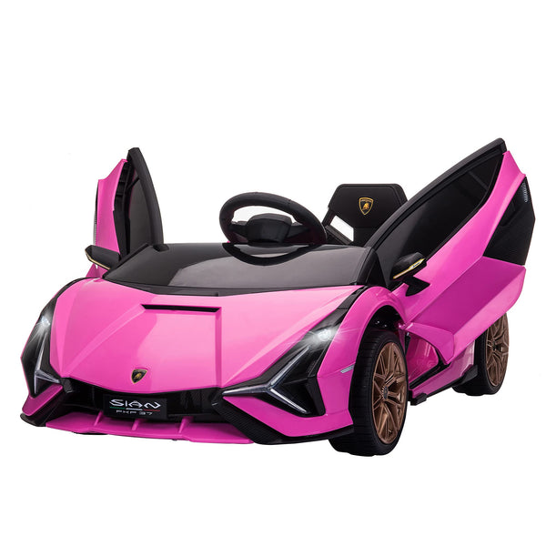 HOMCOM Lamborghini Sian Licensed 12V Kids Electric Ride On Car 2 Motors Toy Car with Remote Control Music Lights MP3 for 3-5 Years Green