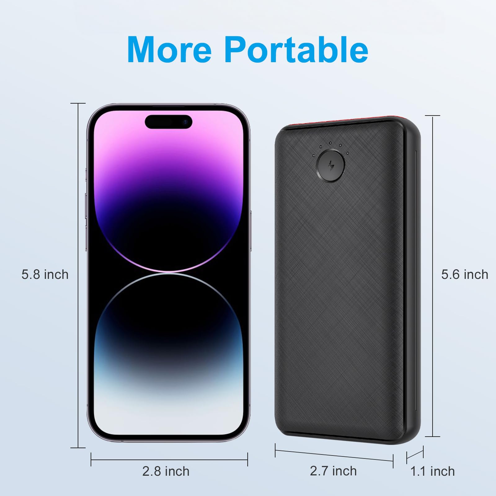 Power Bank 27000mAh Powerbank Fast Charging 22.5W QC 4.0 Portable Charger with Outputs Inputs Flashlight USB C Battery Pack, Ultra-High Capacity Compatible for iPhone Samsung Huawei