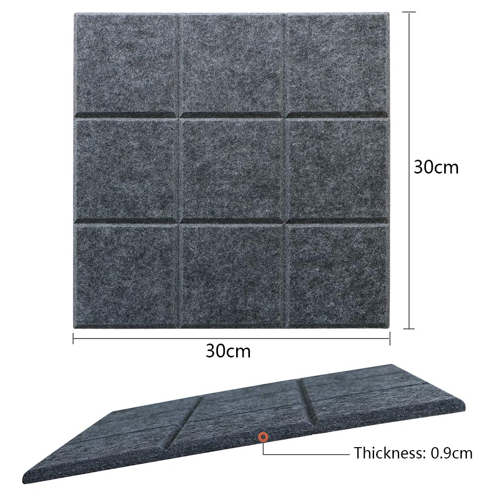 Uoisaiko Large 30x30cm Felt Board Tiles with 30 Pins, Pack of 6 Bulletin Board Notice Boards for Home Office Kitchen, Self Adhesive Pin Board Wall Tiles for Photos Memos