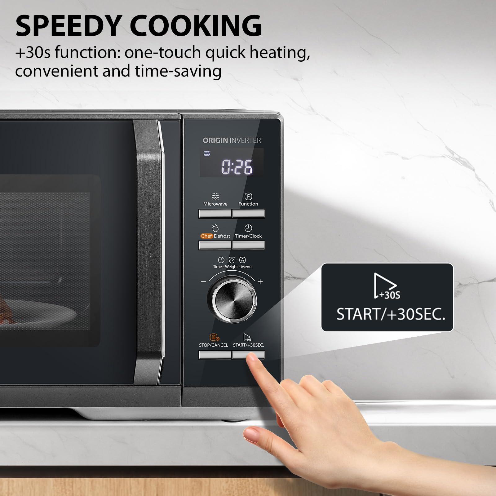 TOSHIBA 26L Air Fry Auto Menu Combo 6-in-1 900W Microwave Oven With Steamer in Morandi Grey, Inverter, Chef defrost, Convection, Combi., Steam, Grill, 10 power levels, 10 Auto Menus, MW3-AC26SFI(MG)