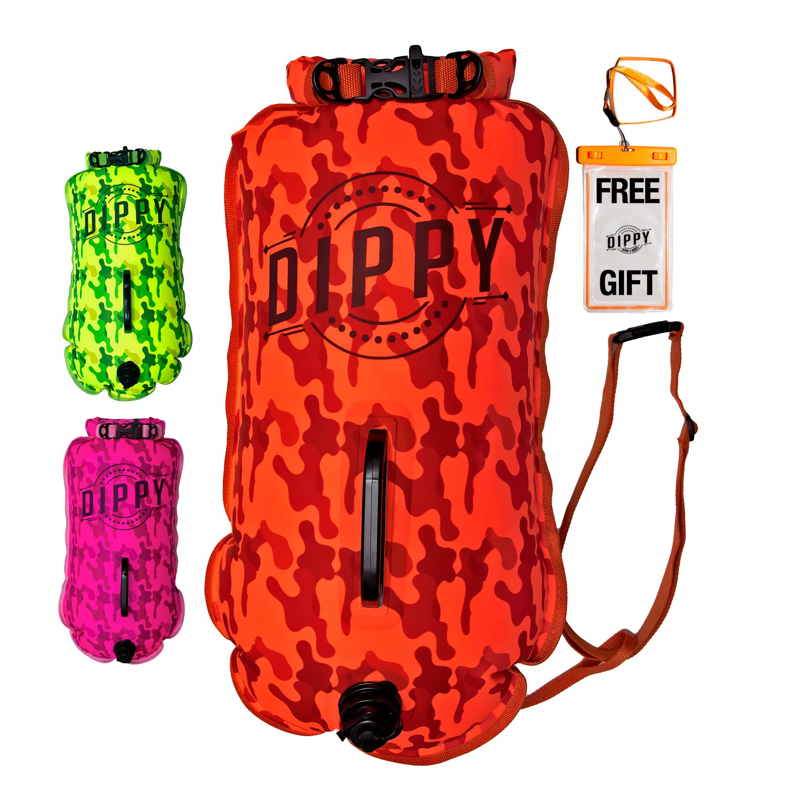 DIPPY Tow Floats for Open Water Swimming | 28L Swim Buoy Open Water Swimming Float | Waterproof Swimming Buoy | Tow Float Dry Bag | Wild Swimming Float | Wild Swimming Accessories Triathlete, Swimmer