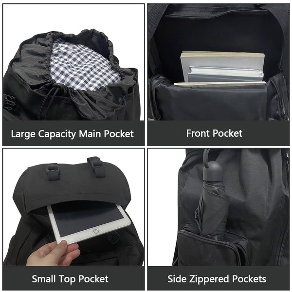 Ogetok 80L Hiking Backpack Camping Rucksack, 80 liters Large Capacity Outdoor Knapsack Travel Climbing Mountaineering Carry On Backpack Bag, Trekking Backpacking for Men Women, Black