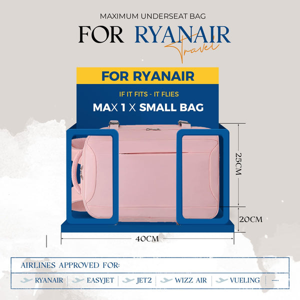 for Ryanair Cabin Bags 40x20x25 Underseat Bag,Small Travel Backpack Cabin Size Carry-ons for Women Men,Hand Luggage for Overnight,Casual Daypack with Laptop Compartment,Anti Theft Pocket