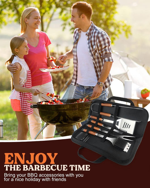 KALAHOL 7-in-1 BBQ Tools Set Extra Thick Stainless Steel Grill Tool Set with Storage Bag, Premium Complete Outdoor BBQ Utensils Set Professional Barbecue Accessories BBQ Kit for Men and Women Gift