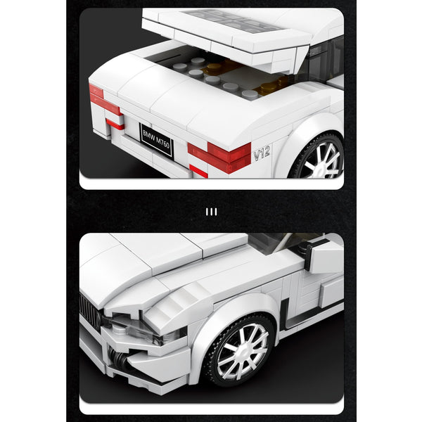 Ebortsin Sports Car Building Set for M760Li, Racing Car Model Building Blocks, 398 PCS Collectible Iconic Sports Vehicle Construction Kit, Gifts for Kids & Sportscar Enthusiasts