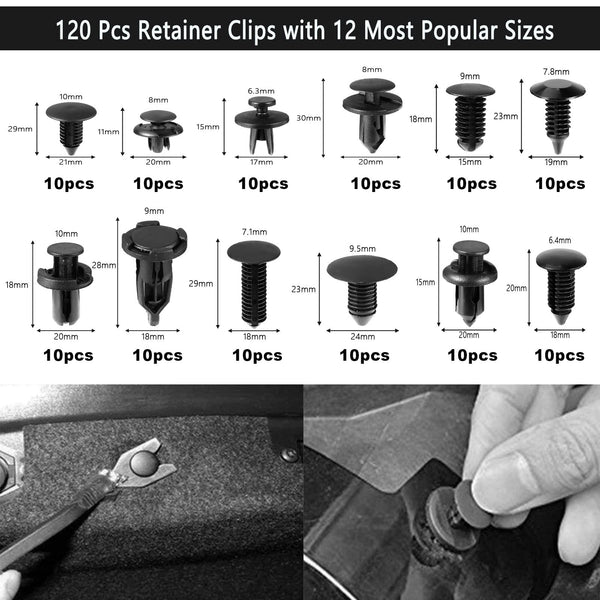 Uolor 268Pcs Trim Removal Tool Kit, Car Pry Tool Kit Door Panel/Radio/Stereo/Terminal Removal Tool Set, Auto Clip Pliers Fastener Remover Panel Removal Tool Kit, Pry Tool Set with Storage Bag