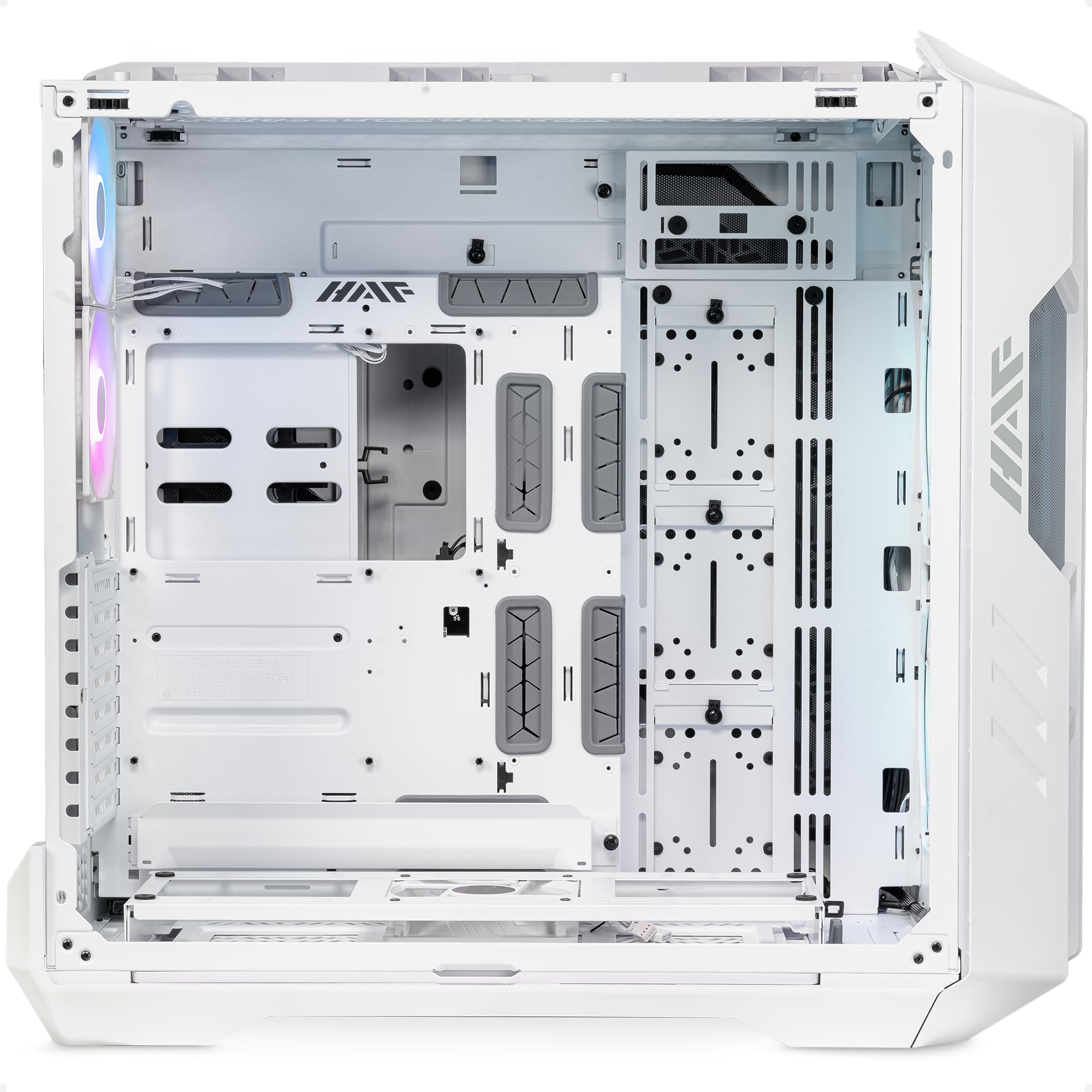 Cooler Master HAF 700 PC Case - Full-Tower, E-ATX Compatible, 5 x Pre-Installed Fans, Rotatable Radiator Bracket, TG Side Panel, Tool-Free Design, ARGB Controller Included