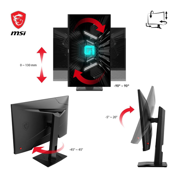 MSI G274F 27 Inch FHD Gaming Monitor - 1920 x 1080 Rapid IPS Panel, 180 Hz / 1ms, 134% sRGB Colour Gamut / G-SYNC Compatible- DP 1.2a, HDMI2.0 CEC