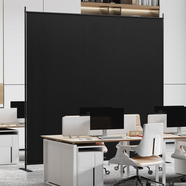 C-Hopetree 6 Panels Room Divider, 180cm Tall Indoor Folding Privacy Screen, Portable Partition Separator, Freestanding Separation Temporary Wall for Office, Bedroom, 304cm W X 180cm H, Black