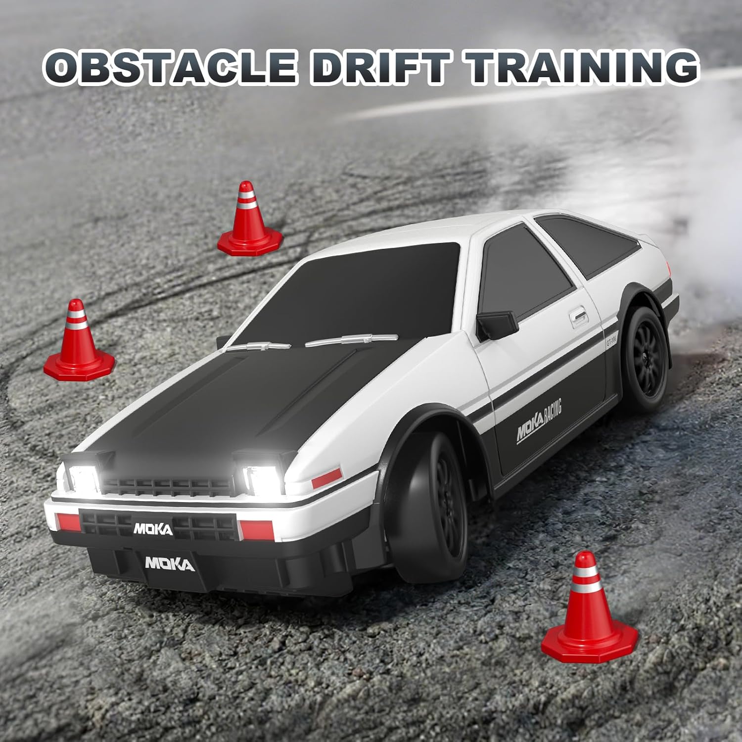 AYIQUTY RC Drift Car, 1:24 Mini 4WD Remote Control Drift Cars with Semi Proportional Throttle and LED Light, 25KM/H RC Racing, Boys Toy Gifts Age 6 7 8 9 10+