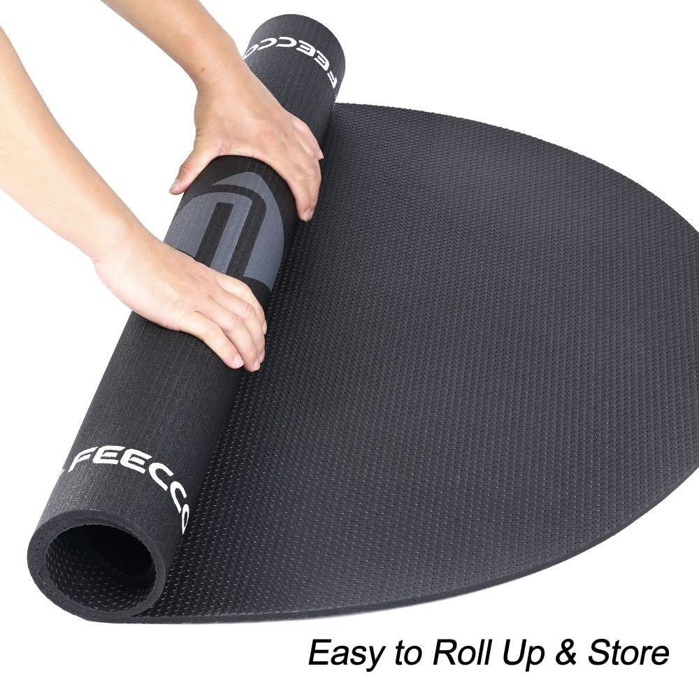 FEECCO Jump Rope Mat, High-Density PVC Skipping Rope Mat, Ultra-Thick for Super Comfort