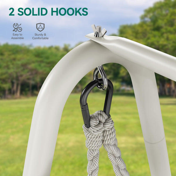 YITAHOME Hanging Chair with Stand, 85x92x153cm Hammock Swing Chair with Cushion, Heavy-Duty Steel Hammock Stand with 100kg Capacity for Living Room,