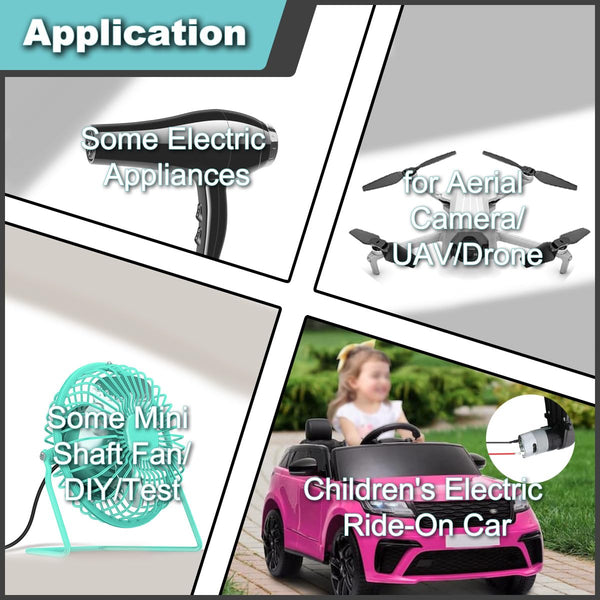 2 Pcs 545 Micro Motor DC 3.7-7.4 V 23500 RPM Long Shaft High Torque Gear RC Power Wheel Mini/Small Motor with Spring Wire, for RC Toy Car/Robot/Mini Fan/Electric Drill/UAV/DIY/Test