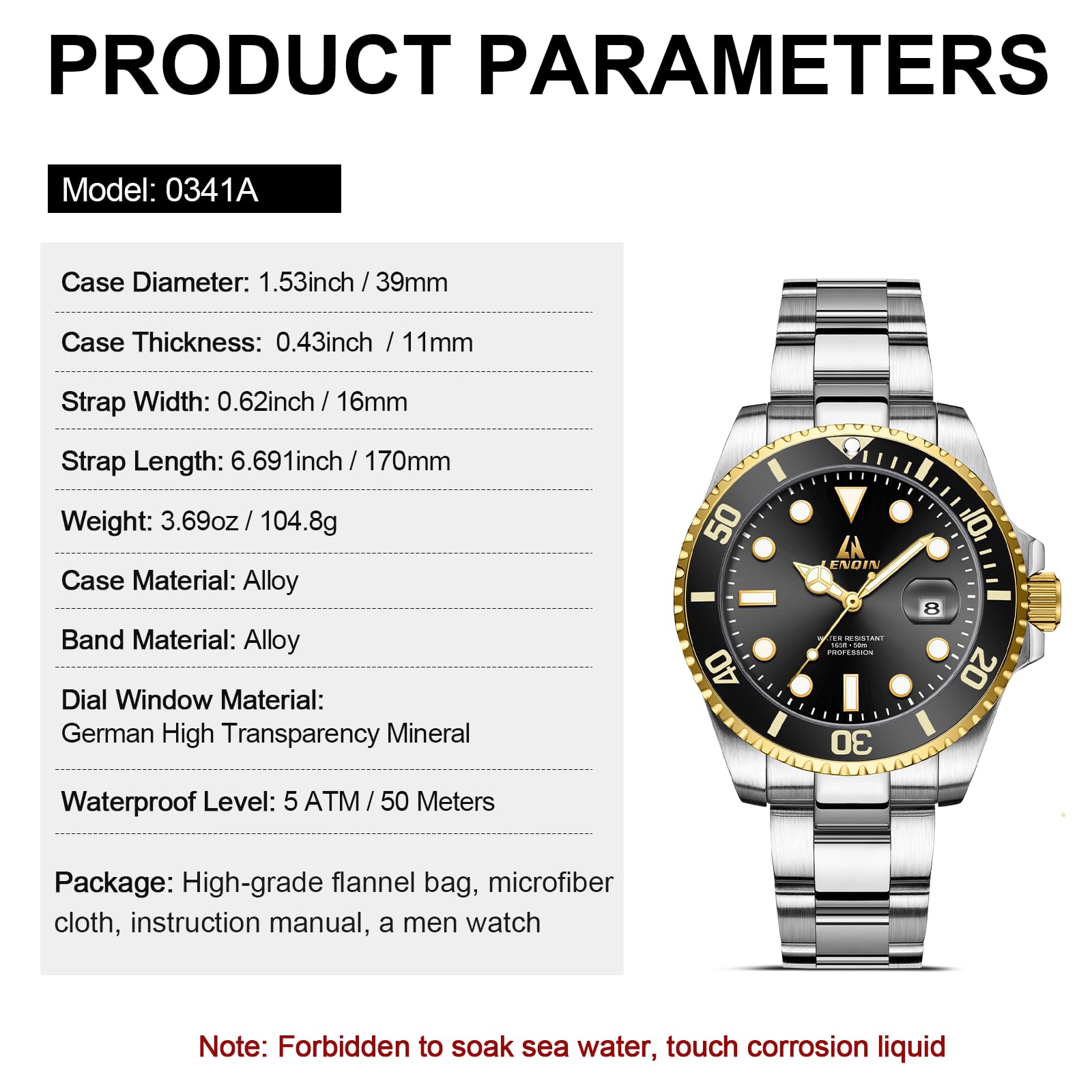 LN LENQIN Mens Watches Stainless Steel Watches Men Waterproof Analog Quartz Watch Men's Wrist Watches with Date Fashion Casual Man Watch