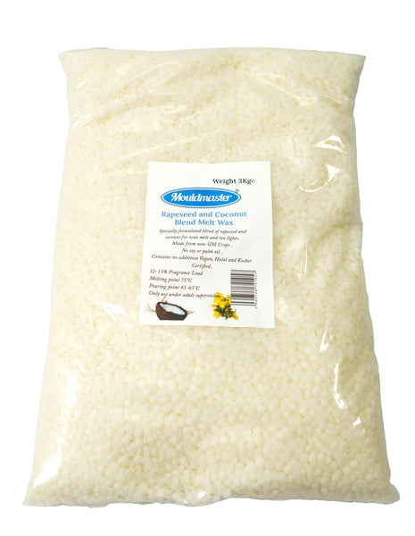 Mouldmaster Rapeseed and Coconut Blend Melt Wax, White, 3kg