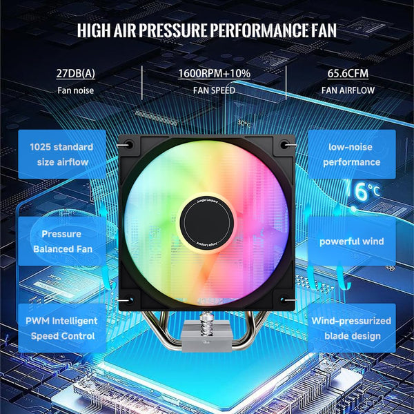TZMRIT KF420 DGT ARGB CPU Cooler with temperature display, for Intel LGA 1700/1200/115X/1851/1366/2011, for AMD AM4/AM5 (BK)