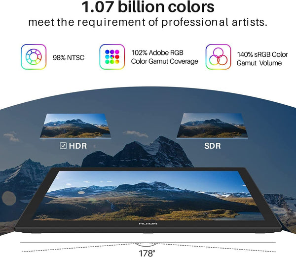 HUION Kamvas Pro 16(4K) UHD Graphic Tablet with Screen, 15.6-inch Monitor Full-Laminated Anti-Glare, Tilt Function 8192 Battery-Free Stylus PW517 for PC, Mac, Android