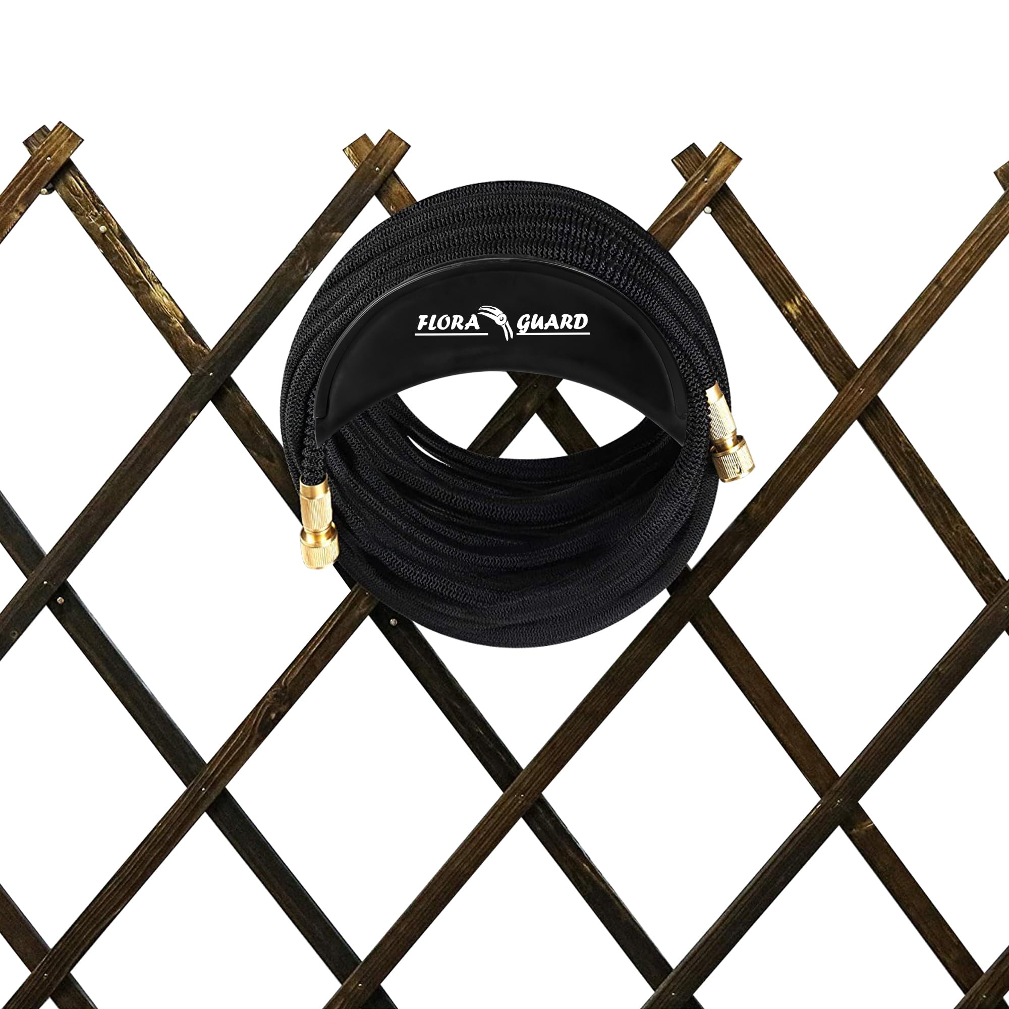 FLORA GUARD Garden Wall Mounted Hose Reel 20+2m, Heavy Duty Hose Reel Wall Mount, 9 Pattern Nozzle, Supplied with Nozzle, Fittings and Fixings