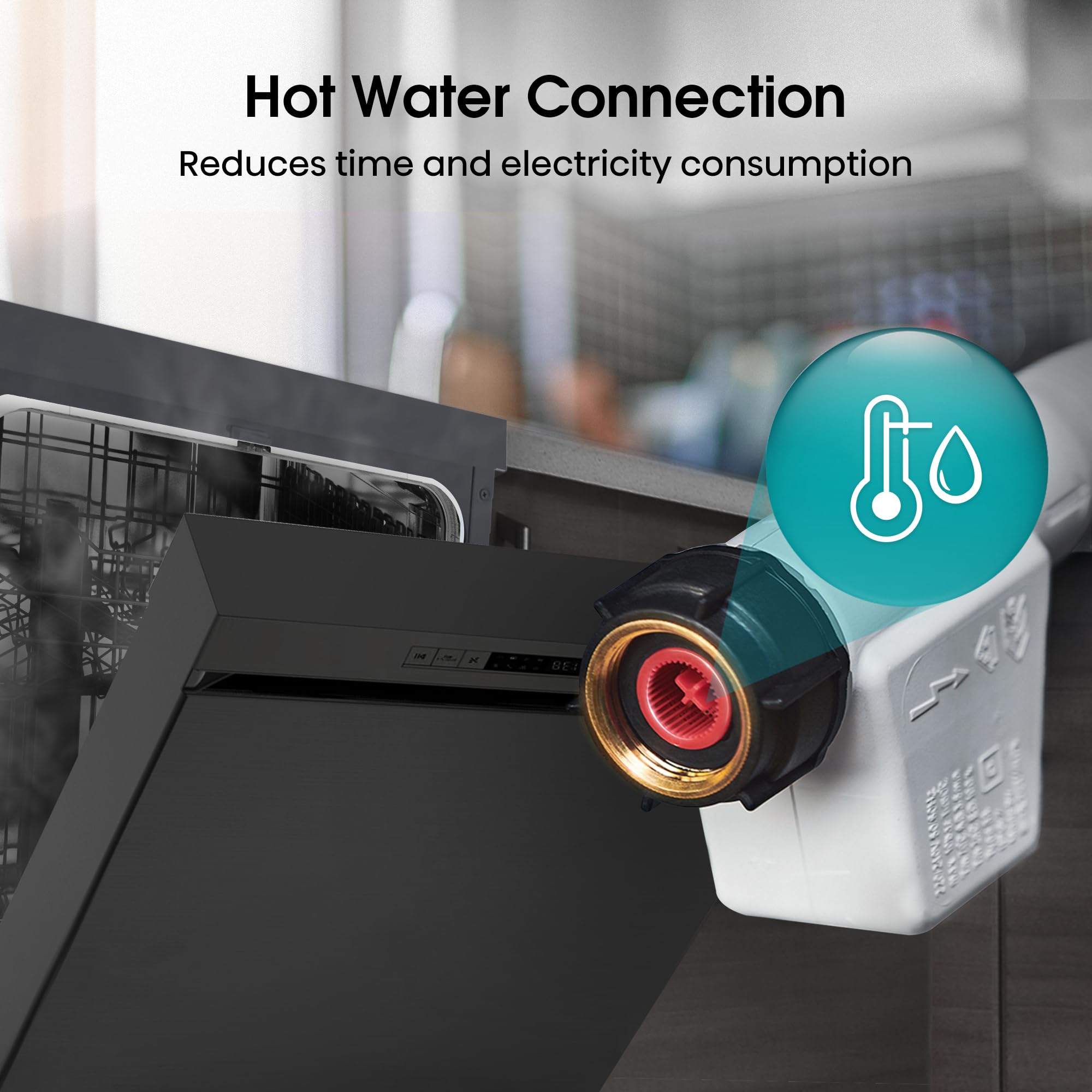 Hisense HS622E90WUK Freestanding Standard Dishwasher 85cm High - E Rated, White, 24 x 23 x 33 inches (L x W x H) [Energy Class E]