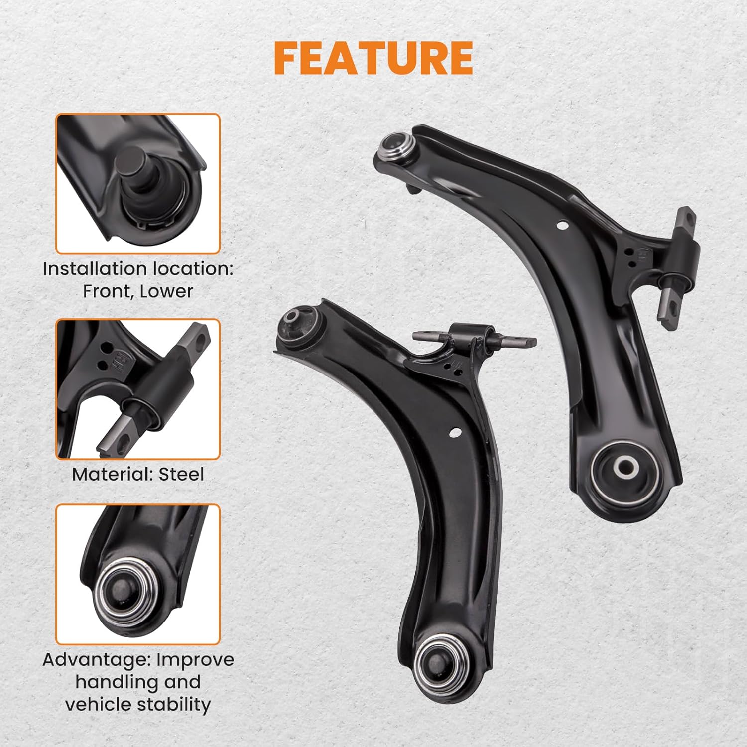 maXpeedingrods Front 2 Pair Lower Wishbone Arms B/joints & Links Kit for NISSAN Qashqai 2007-2013