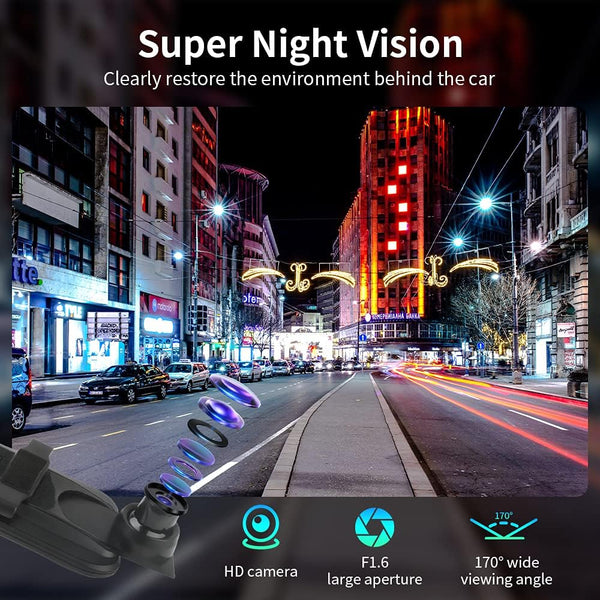 【Upgraded】10 Inch Mirror Dash Cam Night Vision 1080P Full Touch Screen Dual Dash Cam Front and Rear Camera Car Rear View Mirror Loop Recording 170° Wide Angle Parking Assistance