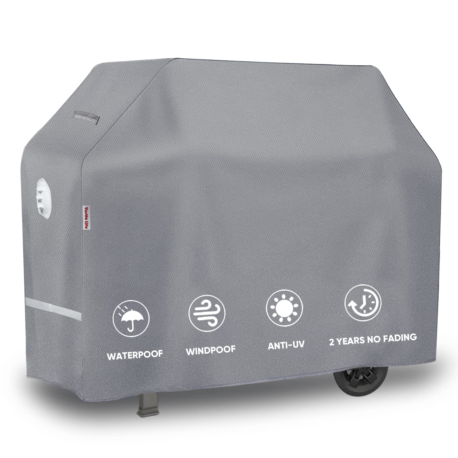 Turtle Life BBQ Grill Cover, 64 Inch Heavy Duty Waterproof 4-6 Burner Barbecue Gas Grill Covers for Weber Genesis Char-Broil Brinkmann, No Fading
