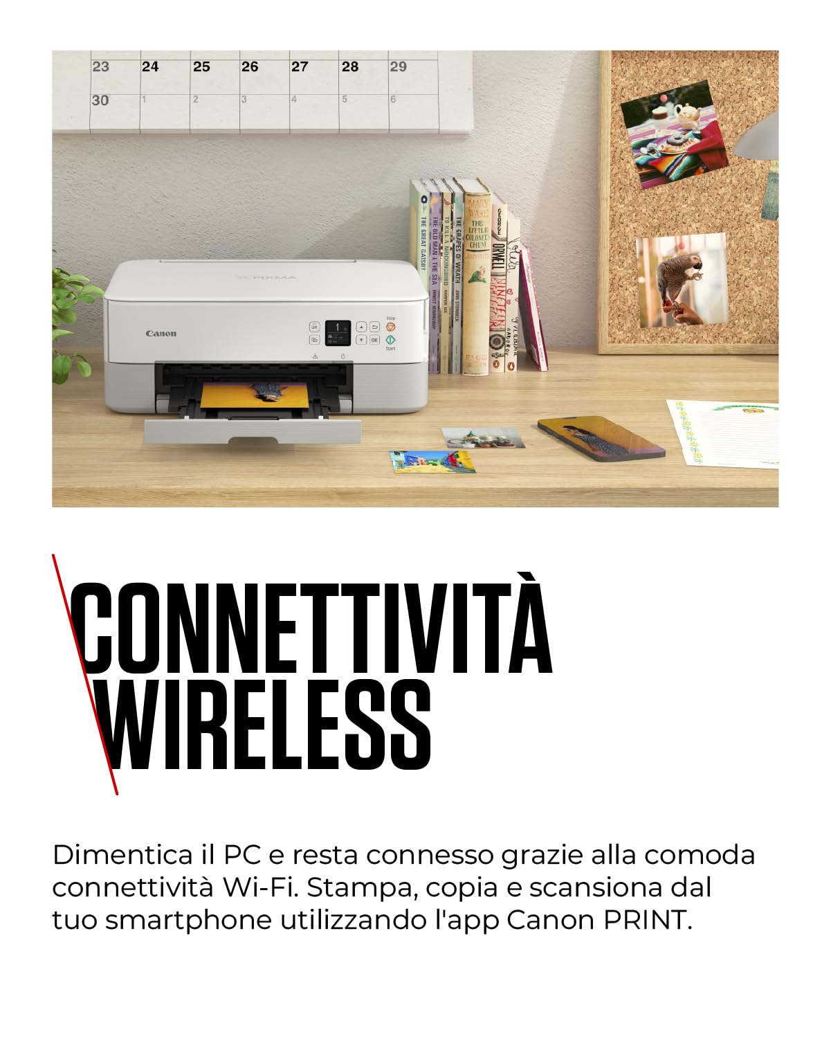 Canon PIXMA TS5350i Wireless Colour 3-in-One Inkjet Printer, Photo Paper Bundle (Black) - Compatible with PIXMA Print Plan; includes PP-201 Glossy II Photo Paper Plus, 20 sheets