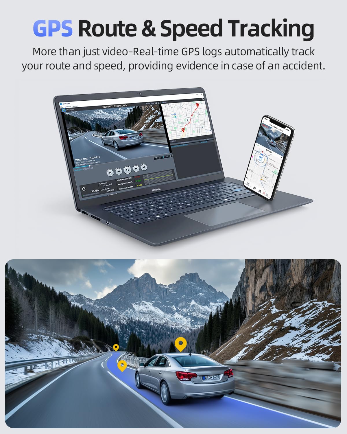 Dash Cam Front and Rear, 4K Dashcam with 64GB SD Card, 1.5'' IPS Display Dual Car Camera with 5GHz Wi-Fi, 24/7 Parking Mode, G-Sensor, Night Vision, 170° Wide Angle, Loop Recording, App Control