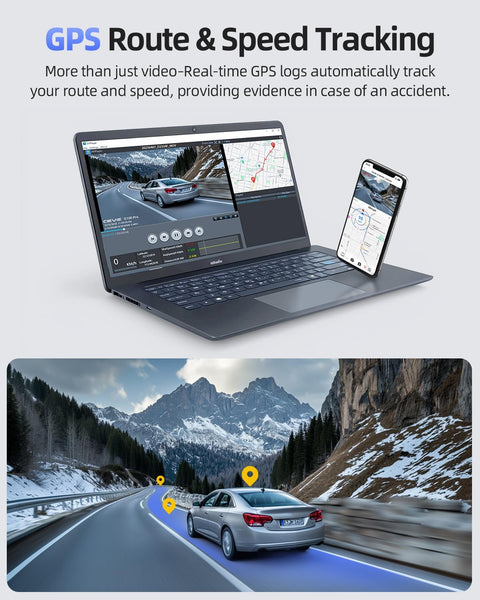 Dash Cam Front and Rear, 4K Dashcam with 64GB SD Card, 1.5'' IPS Display Dual Car Camera with 5GHz Wi-Fi, 24/7 Parking Mode, G-Sensor, Night Vision, 170° Wide Angle, Loop Recording, App Control