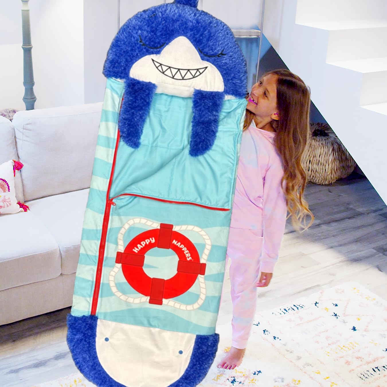 Happy Nappers Kids Sleeping Bag - Plush Toy, Comfy Sleeping Bag & Fluffy Pillow All in One