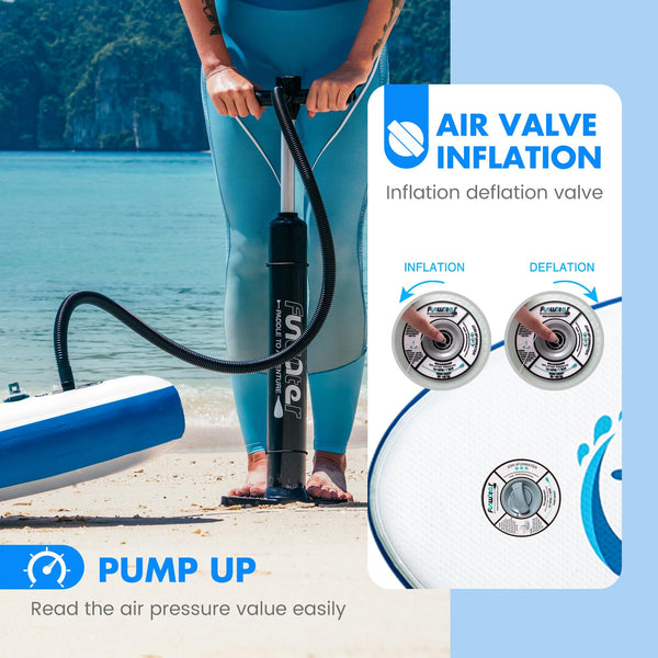 FunWater SUP Inflatable Stand Up Paddle Board 11'6"/11'/10'5" Ultra-Light with Inflatable Board,ISUP Accessories,Three Fins,Adjustable Paddle, Pump,Backpack, Leash,Waterproof Bag