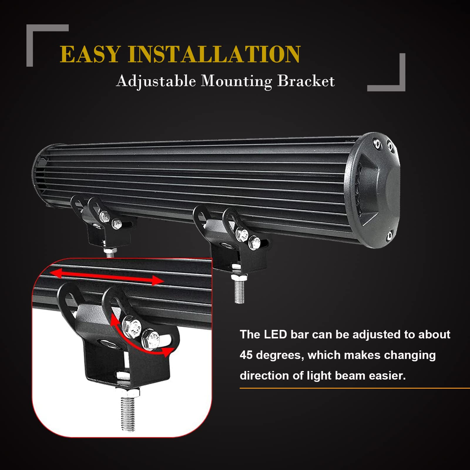 SKYWORLD LED Light Bar, 20 inch 126W Spot Flood Combo Beam Work Driving Lamp with Black License Plate Mounting Bracket Wiring Harness Kit for Truck Car ATV SUV 4X4 Truck Boat