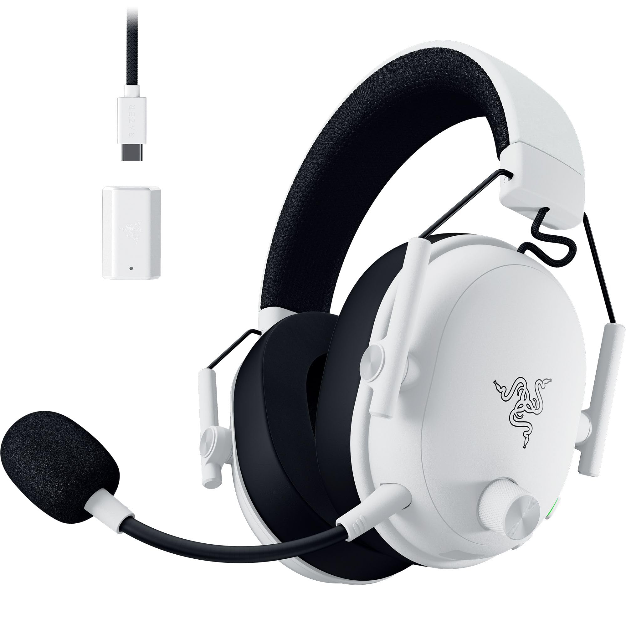 Razer BlackShark V2 Pro (2023) for PC - Premium Wireless E-Sports Headset (HyperClear Super Wideband Mic, TriForce Titanium 50 mm Driver, Bluetooth, Up to 70hrs Battery) White