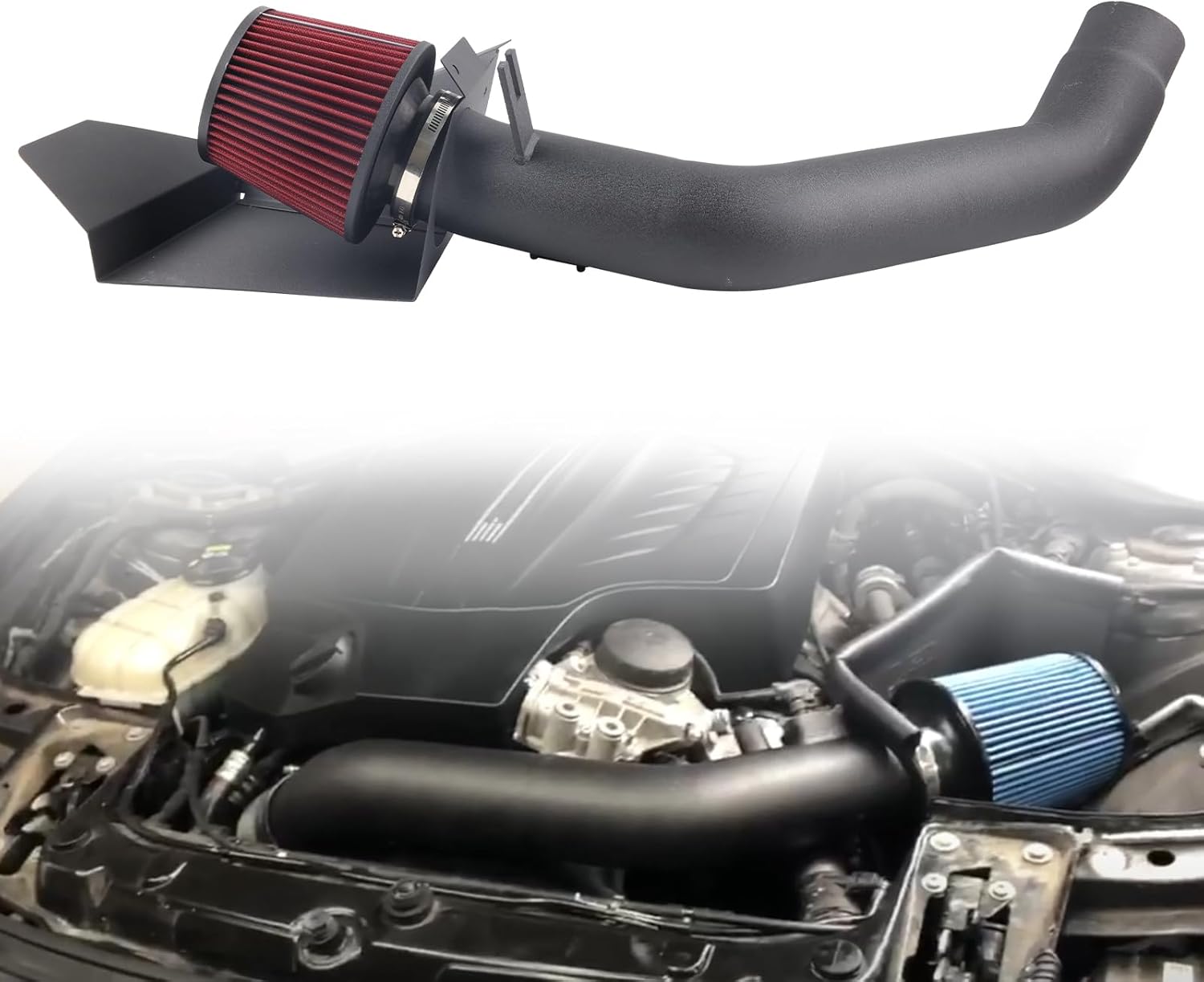 VVORHSBELL Cold Air Intake Kit Compatible with BMW F30 F87 335i 435i N55 xDrive GT 3,0L T6061 Aluminum Intake Pipe with Stainless Steel Filter